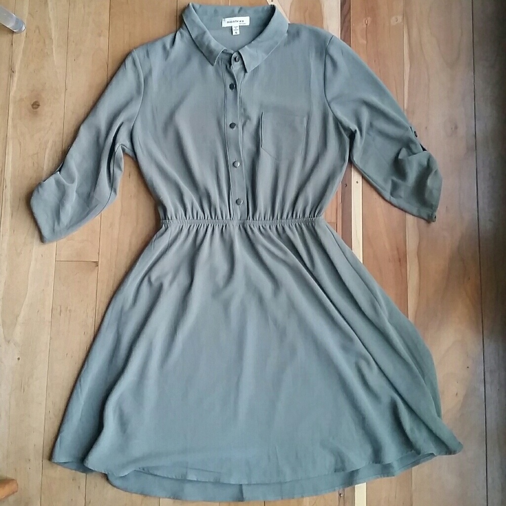 Monteau Olive Green Dress